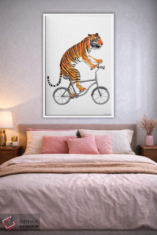 تابلو دکوراتیو ببر روی دوچرخه اثر آملی لگو - D1W