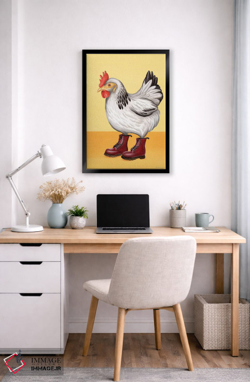 تابلو دکوراتیو مرغ با کفش داک مارتنز اثر آملی لگو - D6B