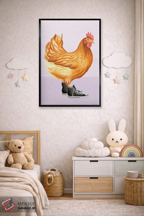 تابلو دکوراتیو مرغ با کفش کانورس اثر آملی لگو - D6B