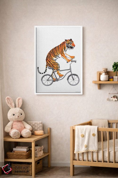 تابلو دکوراتیو ببر روی دوچرخه اثر آملی لگو - D3W