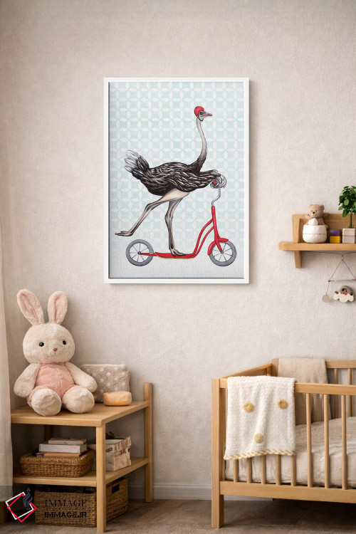 تابلو دکوراتیو شترمرغ روی دوچرخه اثر آملی لگو - D4W