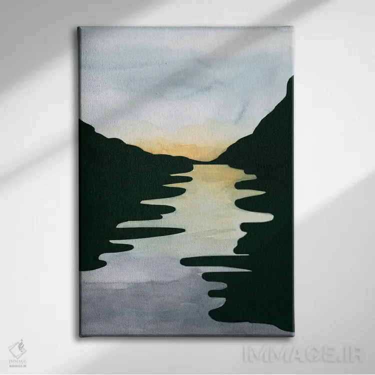 تابلو انتزاعی رودخانه الیزابت ۲ اثر آلیشیا لانگلی - نمای روبهرو روی دیوار