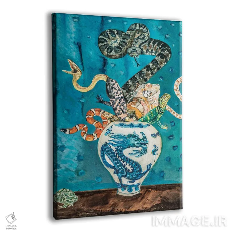 تابلو دکوراتیو طبیعت بی جان خزندگان اثر لیزا گلدفارب - نمای پرسپکتیو محصول