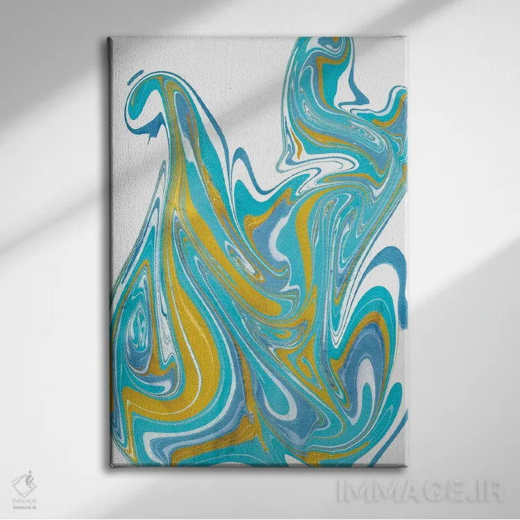 تابلو انتزاعی کهکشان ۴ اثر آلیشیا لانگلی - نمای روبهرو روی دیوار