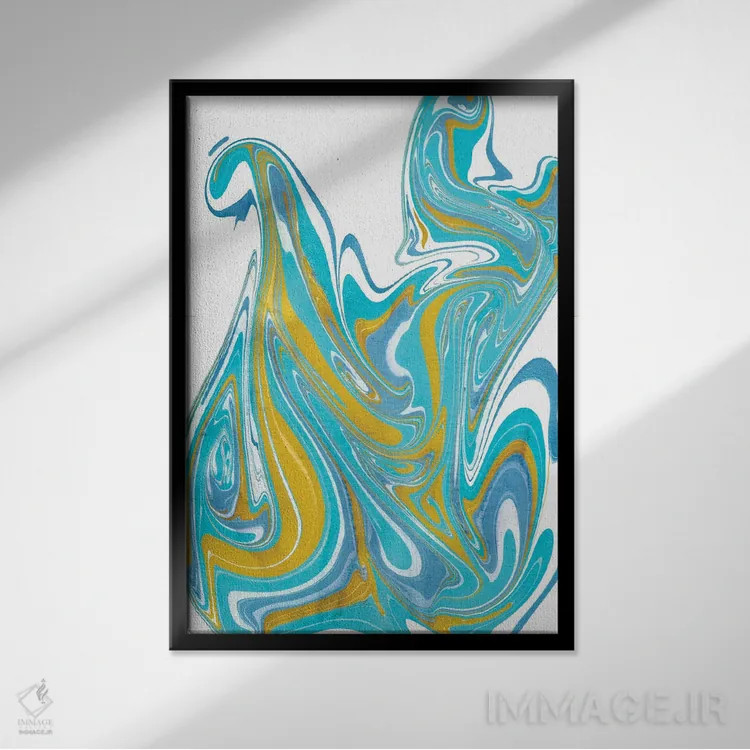 تابلو انتزاعی کهکشان ۴ اثر آلیشیا لانگلی - نمای قابدار مشکی