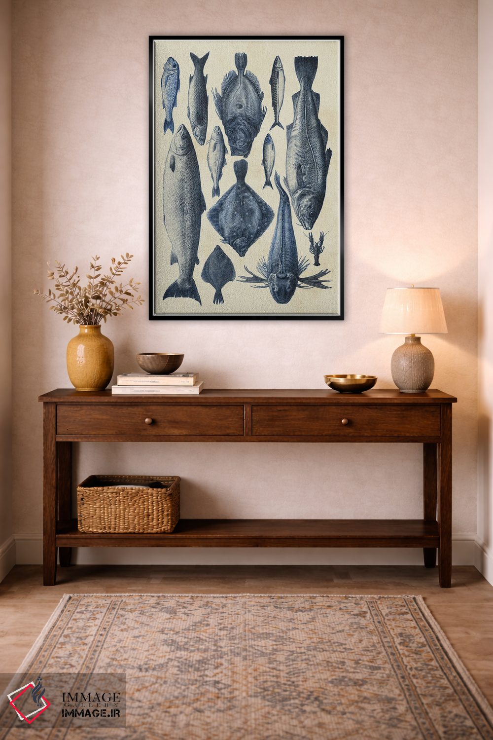 تابلو دکوراتیو نمودار ماهی آبی ۱ اثر آلیشیا لانگلی - D4B