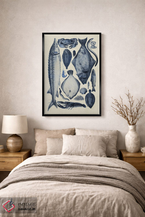 تابلو دکوراتیو نمودار ماهی آبی ۲ اثر آلیشیا لانگلی - D2B