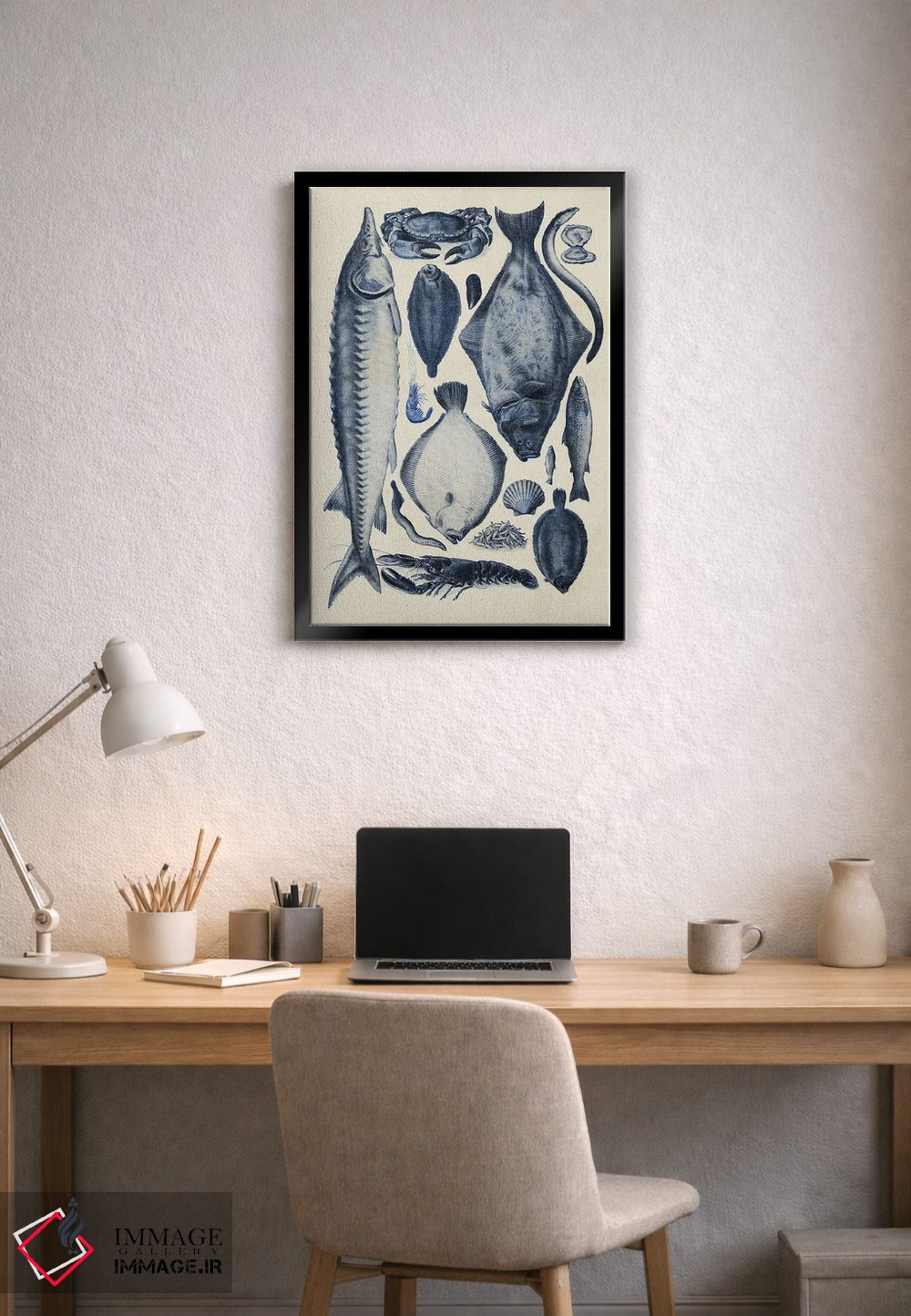 تابلو دکوراتیو نمودار ماهی آبی ۲ اثر آلیشیا لانگلی - D3B