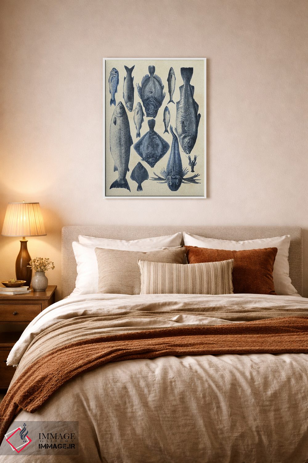 تابلو دکوراتیو نمودار ماهی آبی ۱ اثر آلیشیا لانگلی - D5W