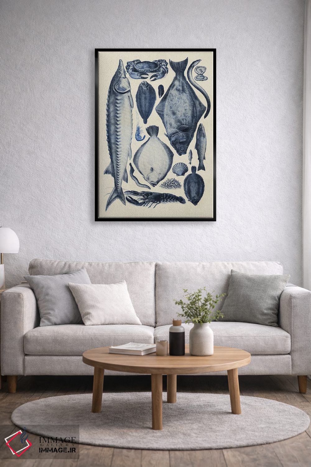 تابلو دکوراتیو نمودار ماهی آبی ۲ اثر آلیشیا لانگلی - D5B