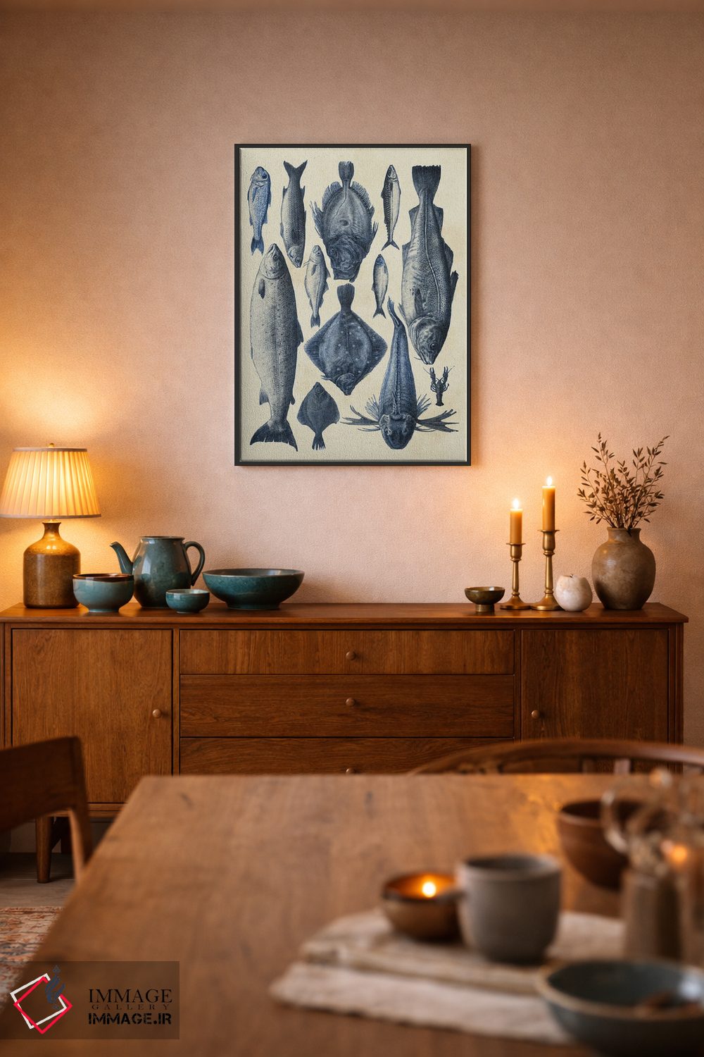 تابلو دکوراتیو نمودار ماهی آبی ۱ اثر آلیشیا لانگلی - D6B