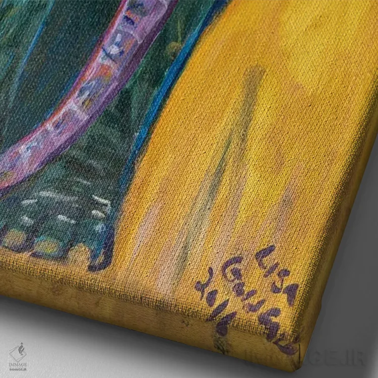 تابلو دکوراتیو طلای فیل اثر لیزا گلدفارب - نمای نزدیک بافت بوم