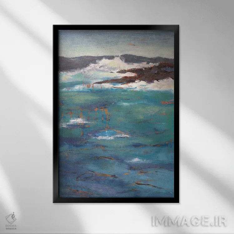 تابلو انتزاعی ریتم کائوآئی اثر لوری هاف - نمای قابدار مشکی