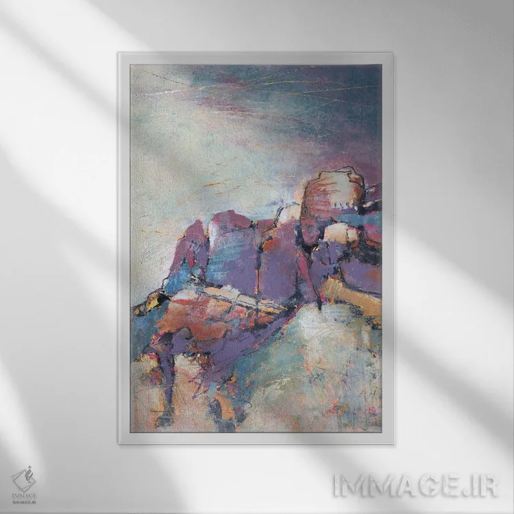 تابلو انتزاعی سدونای من اثر لوری هاف - نمای قابدار سفید