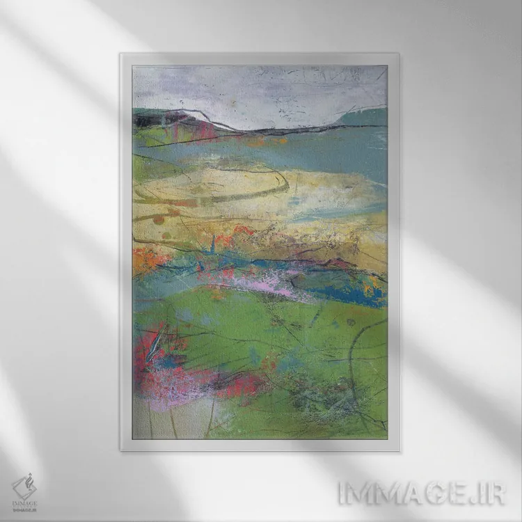 تابلو انتزاعی نمای آرام اثر لوری هاف - نمای قابدار سفید