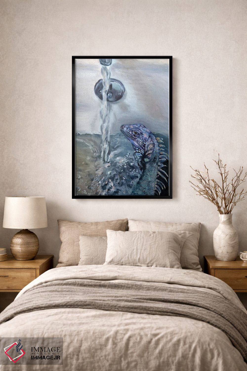 تابلو دکوراتیو حمام مارمولک اثر لیزا گلدفارب - D2B