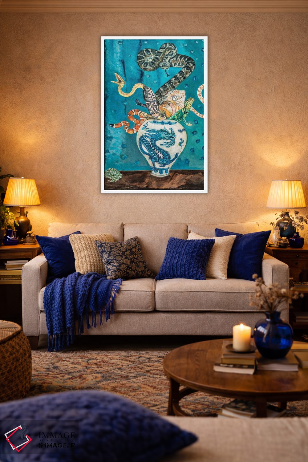 تابلو دکوراتیو طبیعت بی جان خزندگان اثر لیزا گلدفارب - D2W