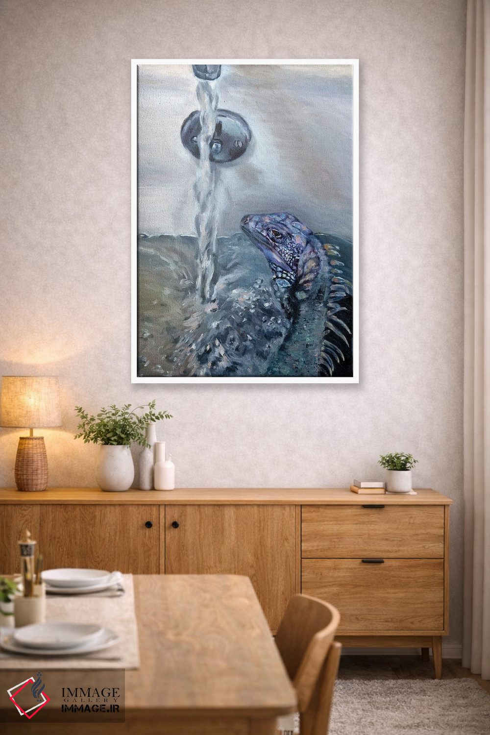 تابلو دکوراتیو حمام مارمولک اثر لیزا گلدفارب - D4W