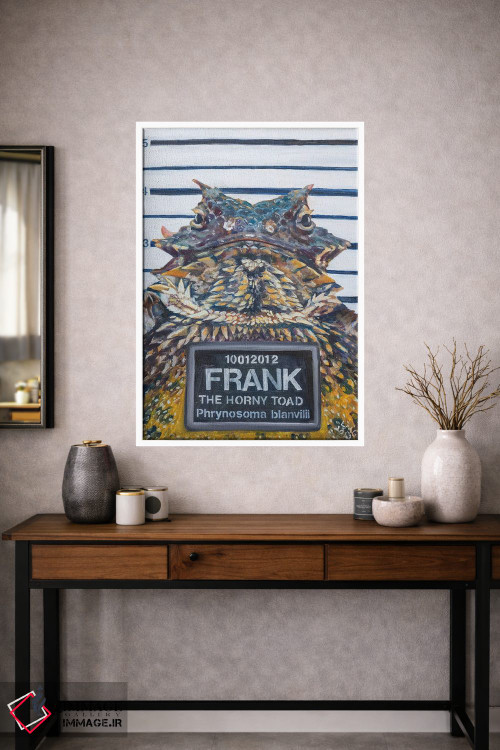 تابلو دکوراتیو Frank, The Horny Toad,فرانک وزغ شاخدار اثر لیزا گلدفارب - D1W