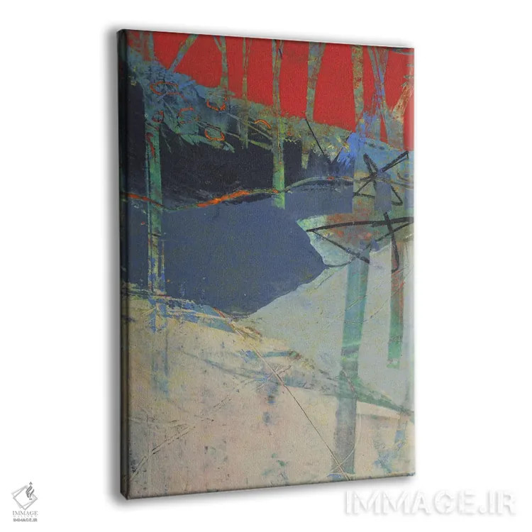 تابلو انتزاعی درختان زمستانی اثر لوری هاف - نمای پرسپکتیو محصول