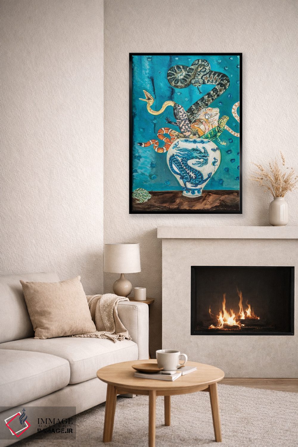 تابلو دکوراتیو طبیعت بی جان خزندگان اثر لیزا گلدفارب - D6B