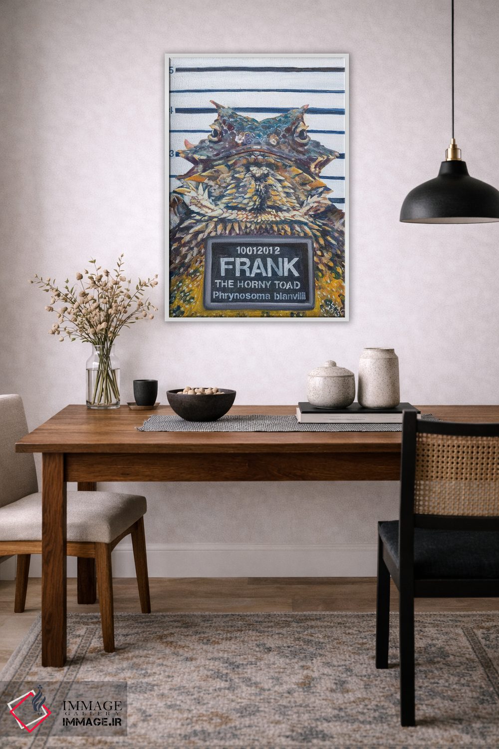 تابلو دکوراتیو Frank, The Horny Toad,فرانک وزغ شاخدار اثر لیزا گلدفارب - D2W