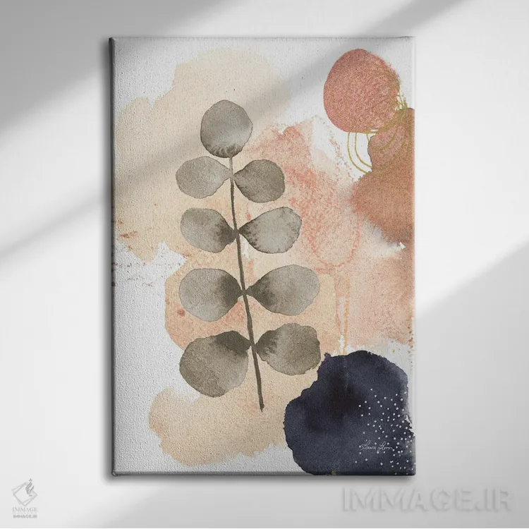 تابلو انتزاعی طبیعت آرام II اثر لورا هورن - نمای روبهرو روی دیوار