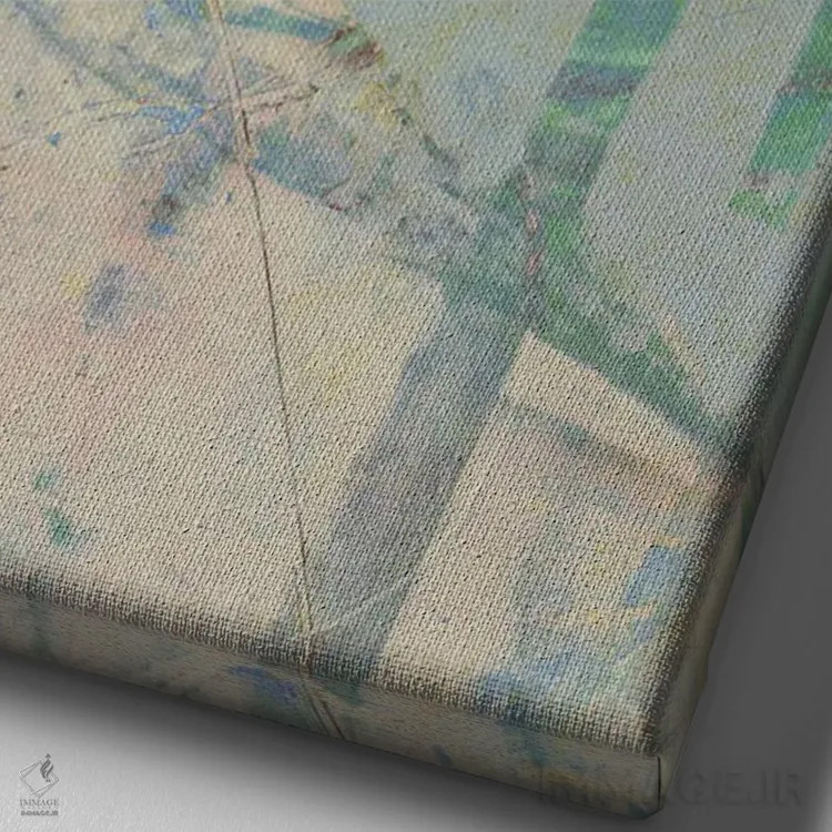 تابلو انتزاعی درختان زمستانی اثر لوری هاف - نمای نزدیک بافت بوم