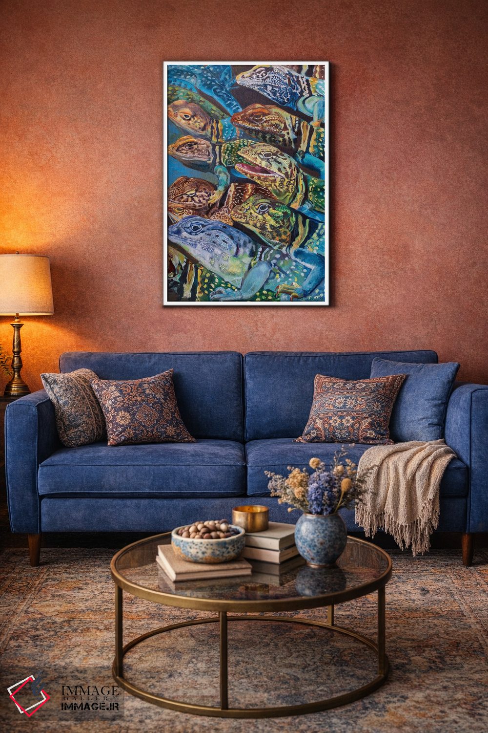 تابلو دکوراتیو گروه مارمولک های یقه دار اثر لیزا گلدفارب - D2W