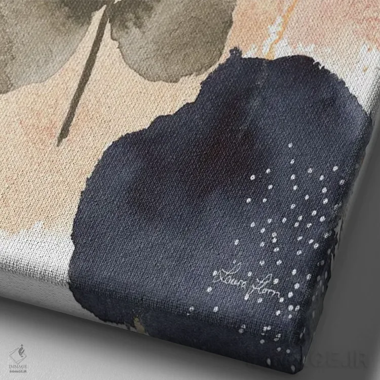 تابلو انتزاعی طبیعت آرام II اثر لورا هورن - نمای نزدیک بافت بوم