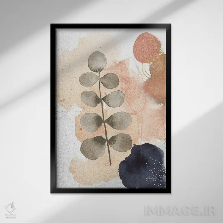 تابلو انتزاعی طبیعت آرام II اثر لورا هورن - نمای قابدار مشکی