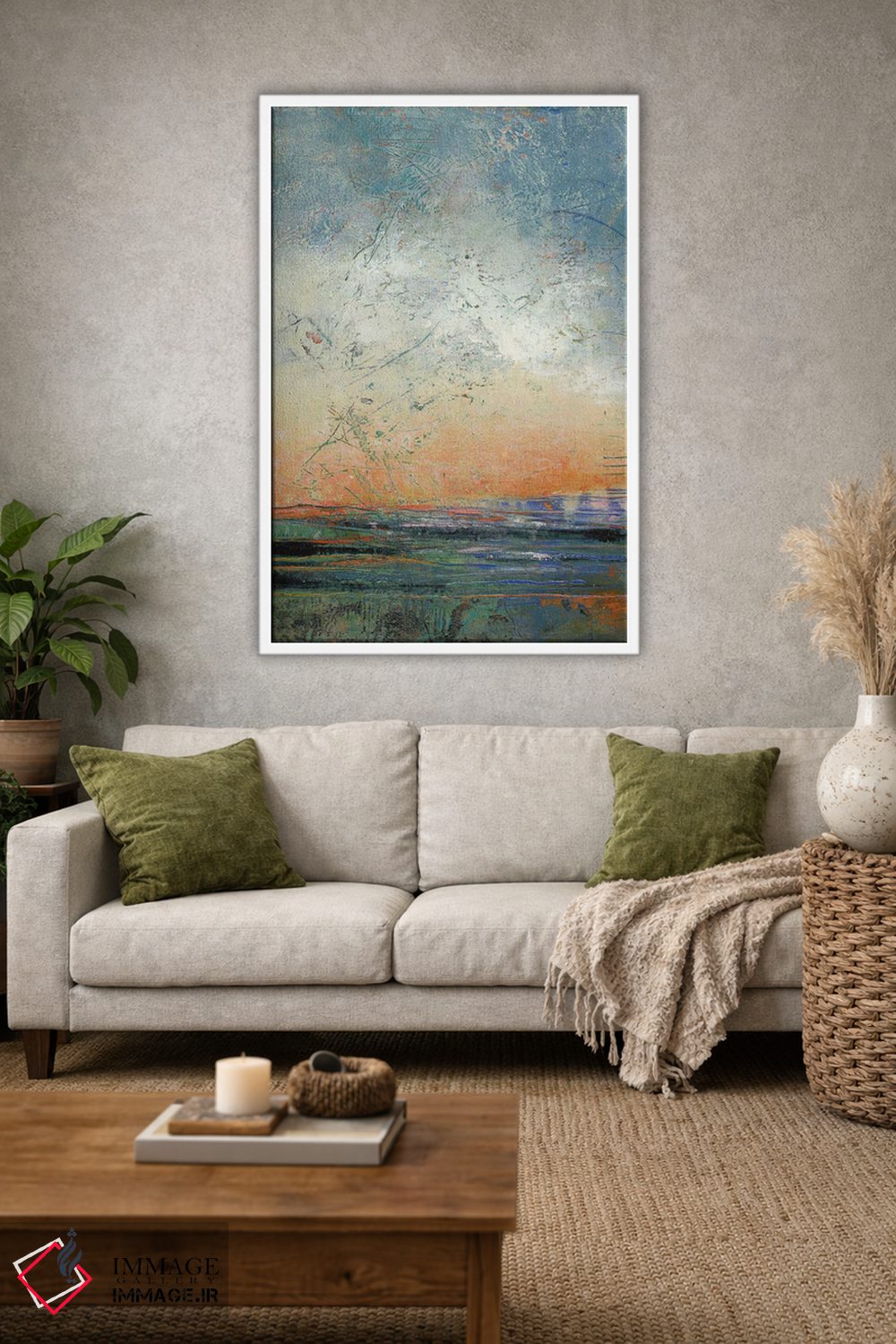 تابلو انتزاعی آرامش غروب اثر لوری هاف - D1W