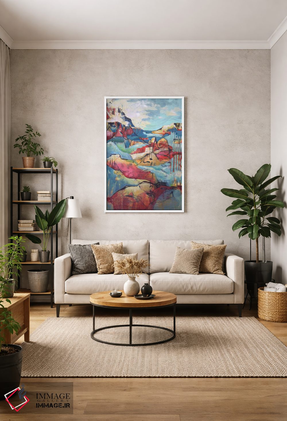 تابلو انتزاعی چشم انداز زیبا اثر لوری هاف - D1W