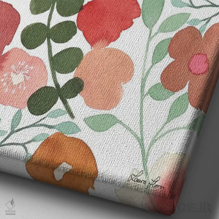 تابلو دکوراتیو رقص باغ II اثر لورا هورن - نمای نزدیک بافت بوم