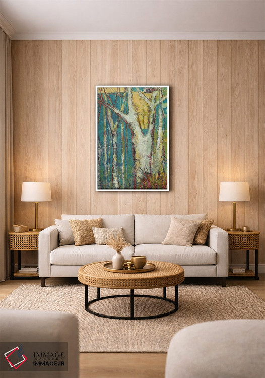 تابلو انتزاعی در میان درختان آسپن اثر لوری هاف - D1W