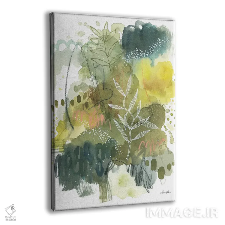 تابلو انتزاعی طلای طبیعت II اثر لورا هورن - نمای پرسپکتیو محصول