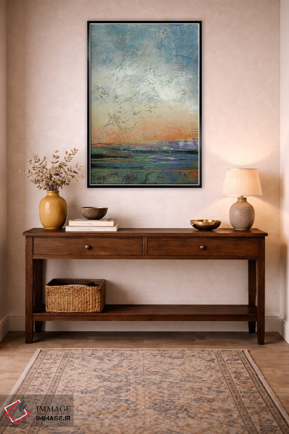 تابلو انتزاعی آرامش غروب اثر لوری هاف - D5B