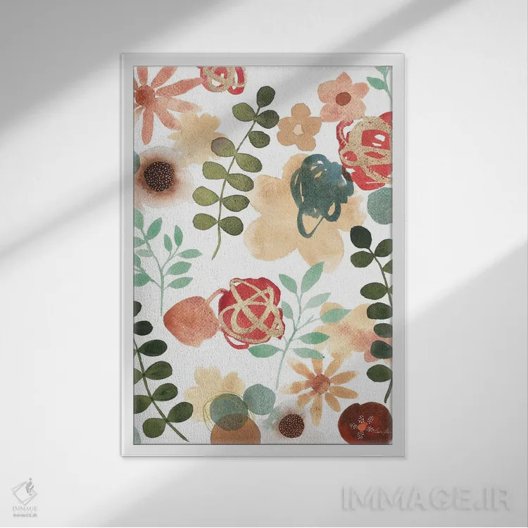 تابلو انتزاعی رقص باغ VI اثر لورا هورن - نمای قابدار سفید