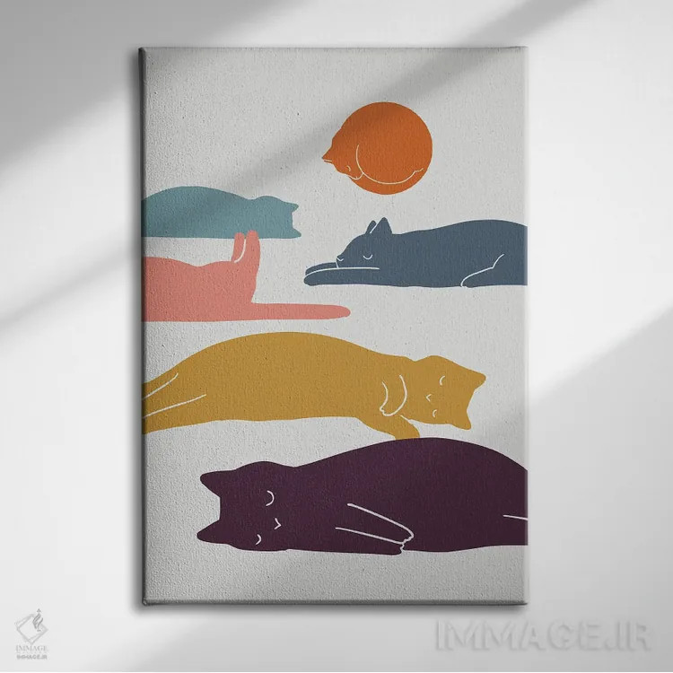 تابلو مدرن چشم انداز گربه XI اثر لیم هنگ سوی - نمای روبهرو روی دیوار