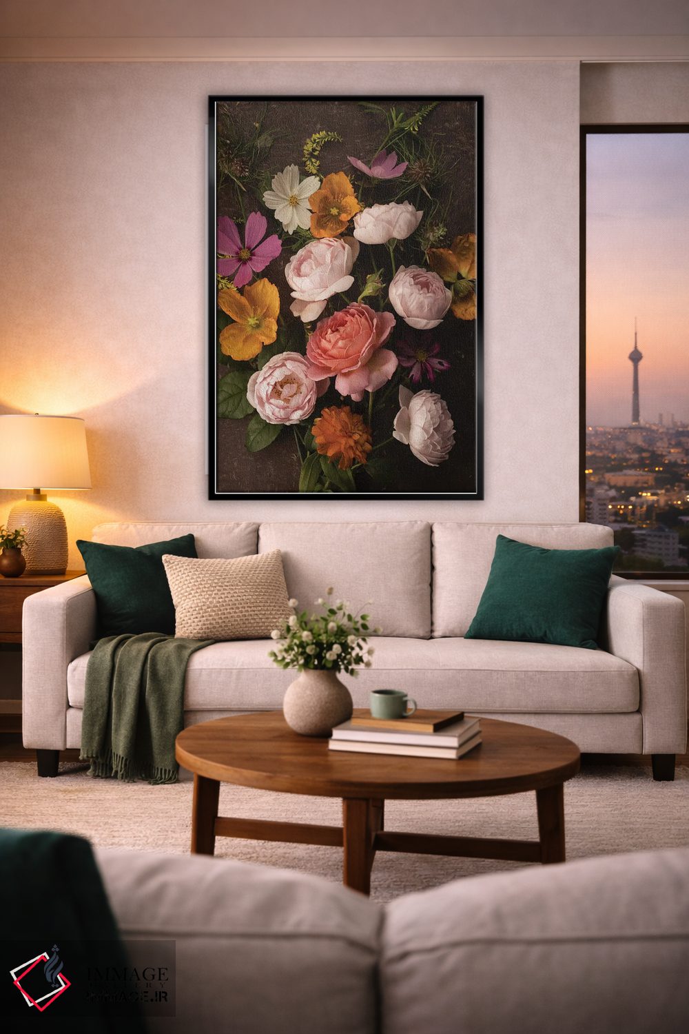 تابلو دکوراتیو یک جیب پر از گل اثر لیا مک لین - D3B