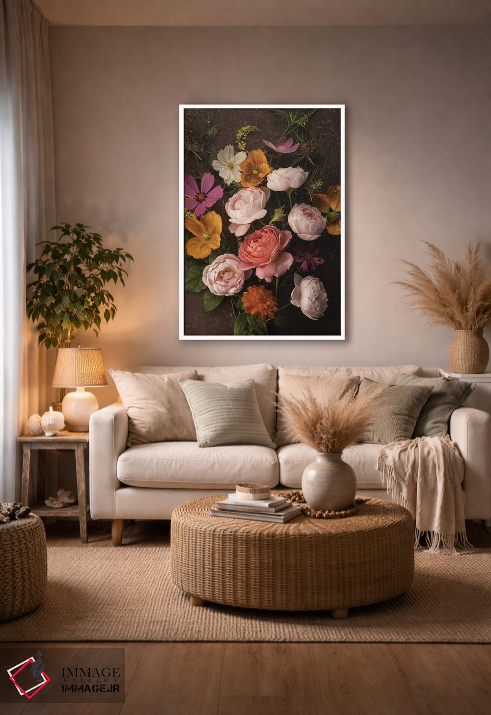 تابلو دکوراتیو یک جیب پر از گل اثر لیا مک لین - D4W