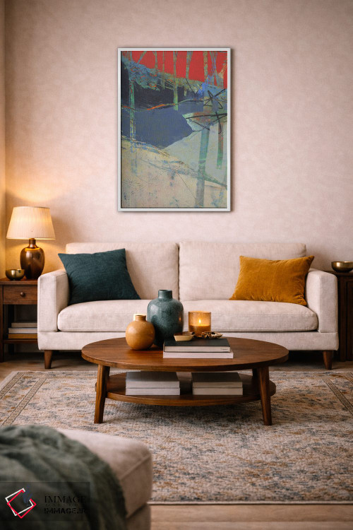 تابلو انتزاعی درختان زمستانی اثر لوری هاف - D3W