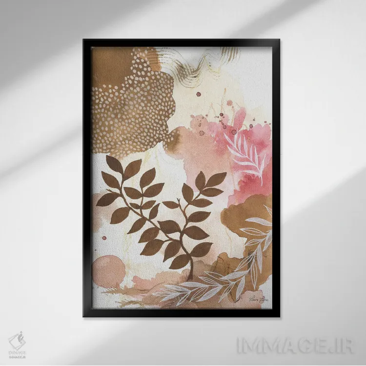 تابلو انتزاعی شادی طبیعت II اثر لورا هورن - نمای قابدار مشکی