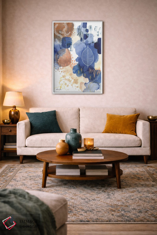 تابلو انتزاعی خوشی نیلی II اثر لورا هورن - D2W