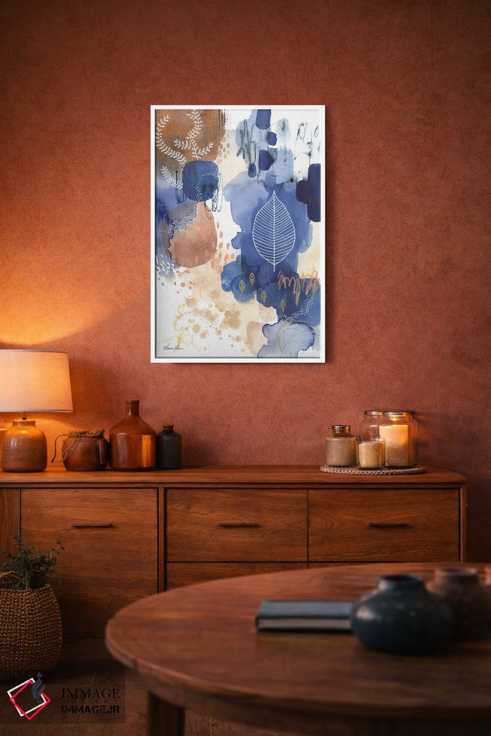 تابلو انتزاعی خوشی نیلی II اثر لورا هورن - D3W