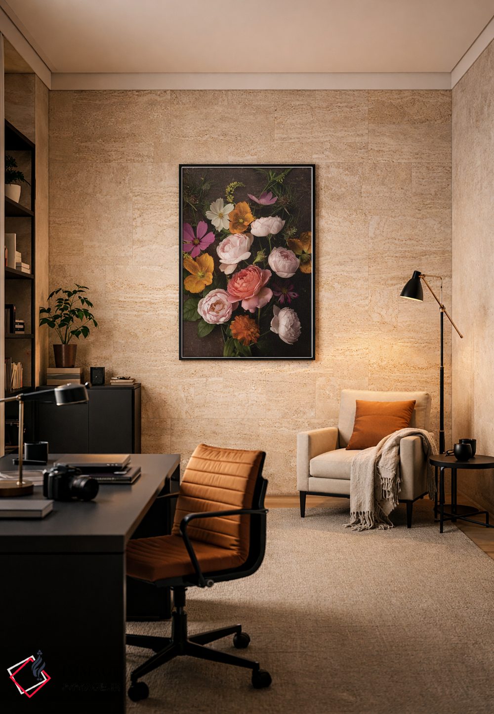 تابلو دکوراتیو یک جیب پر از گل اثر لیا مک لین - D6B