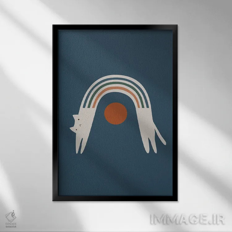 تابلو مینیمال چشم انداز گربه XVIII اثر لیم هنگ سوی - نمای قابدار مشکی