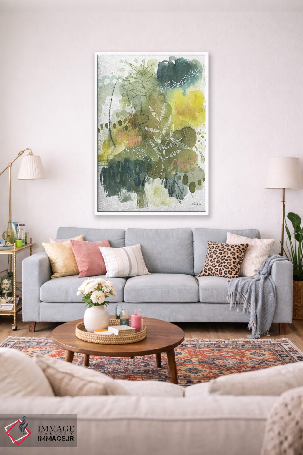 تابلو انتزاعی طلای طبیعت II اثر لورا هورن - D1W