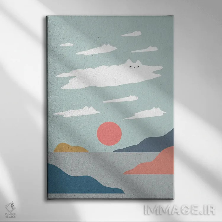 تابلو مینیمال چشم انداز گربه XXIII اثر لیم هنگ سوی - نمای روبهرو روی دیوار