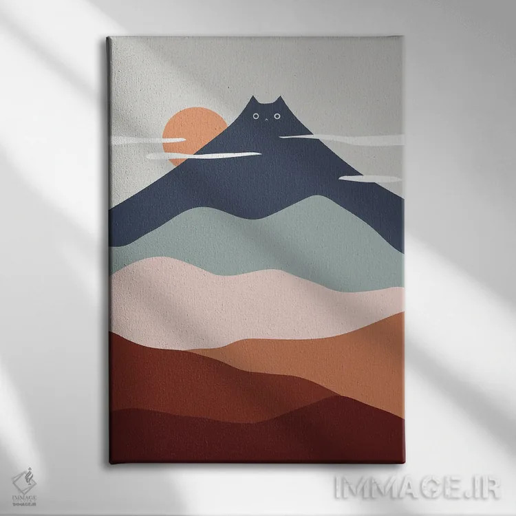 تابلو مینیمال چشم انداز گربه XXI اثر لیم هنگ سوی - نمای روبهرو روی دیوار